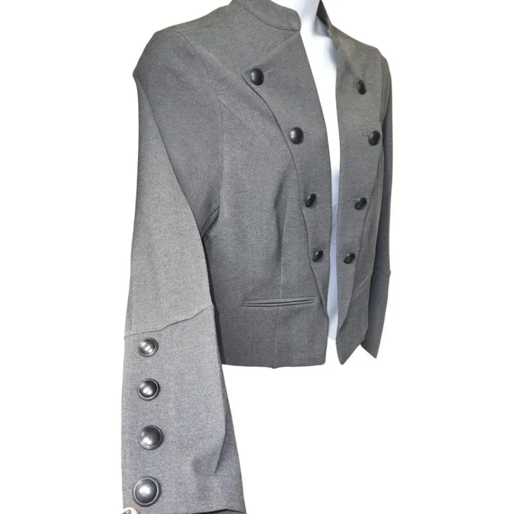 TORRID 2X gray twill fabric open mixed anorak Jacket/Blazer - Picture 4 of 13